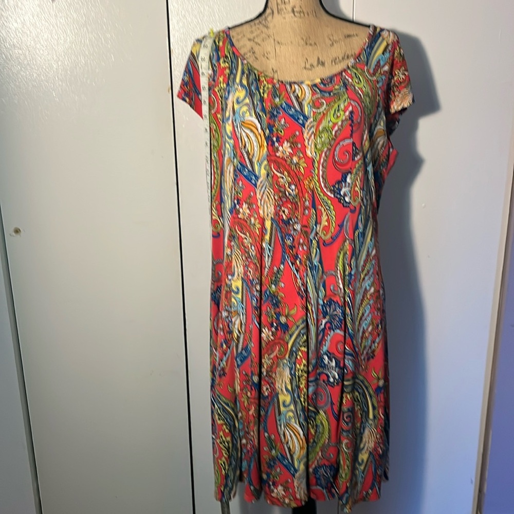 Ronni Nicole Pink and Blue Flutter Sleeve Sundress